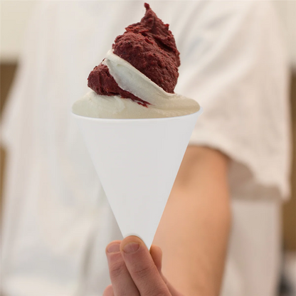AD30-White Paper Cone Cups, Snow Cone Cups,Coated Leakproof Cone Paper Cups for , Shaved Ice, Water 200Pcs