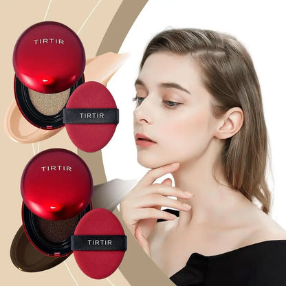 TIRTIR Red Foundation Waterproof Cushion Concealer Lightweight Buildable Coverage Lasting Setting Spray Cushion Makeup