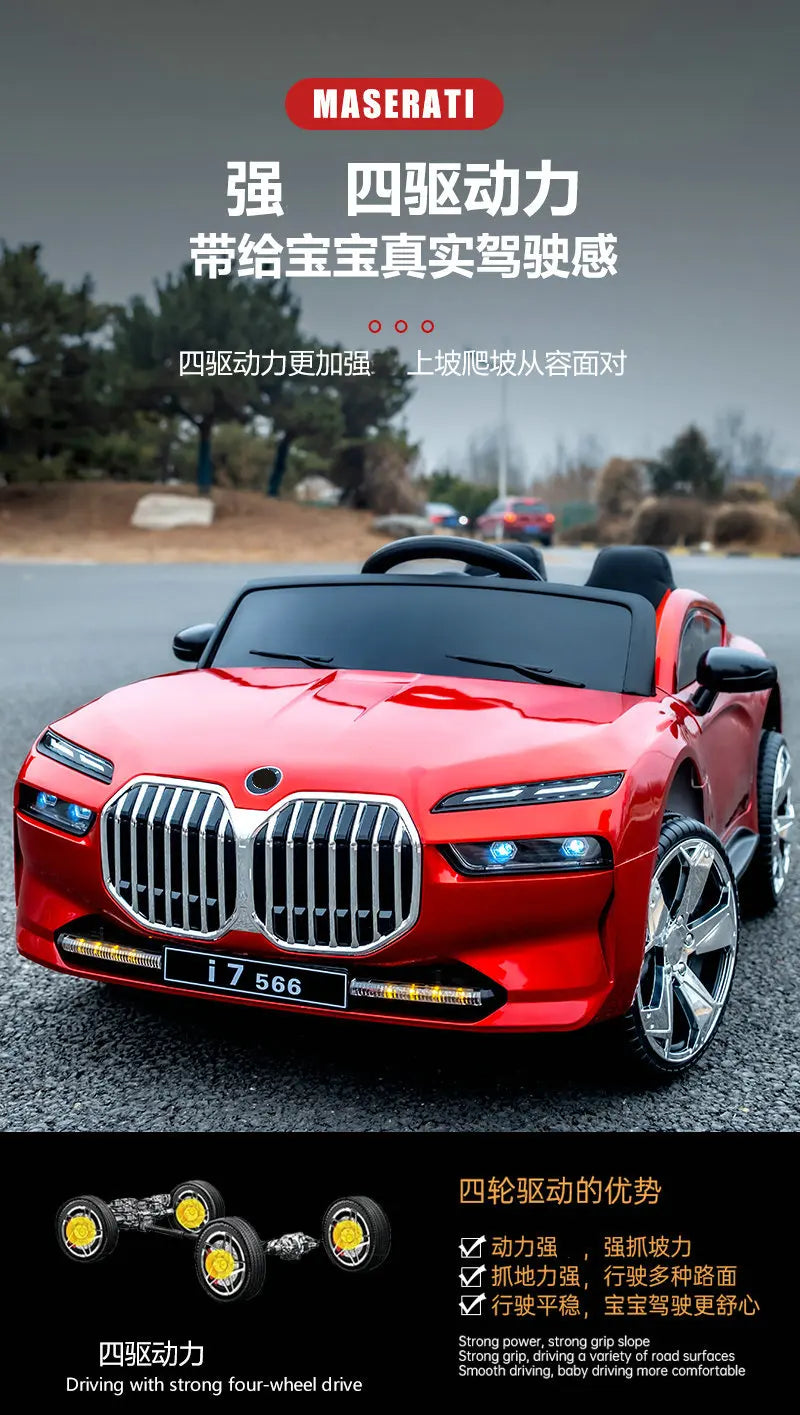 12V Big Battery 4 Drive Load 50KG New Children's Electric Vehicle Remote Control Charging Baby Toy Car Seatable Carriage