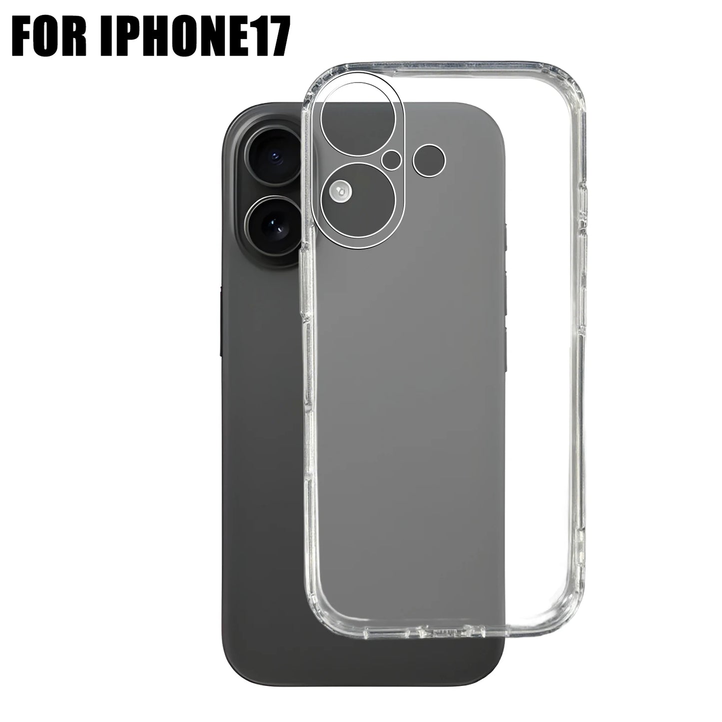 Transparent Phone Cases for IPhone 17/17 Air/17 Pro/17 ProMax Corner Protection Shockproof Anti-scratch Clear Phone Covers