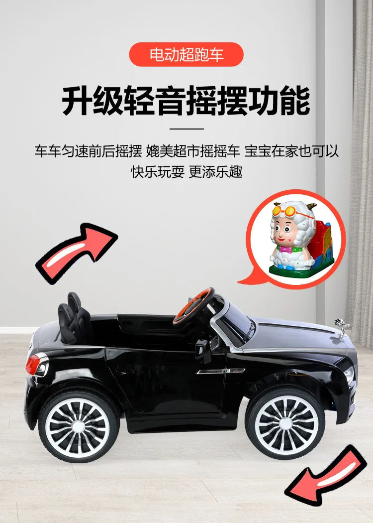 12v Big Power New Large Four Wheels Remote Controll Children's Electric Rechargeable Ride On Car