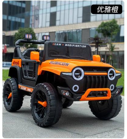 12V Kids Electric 4 Wheel Drive Off-Road Toy Rechargable Battery Car Sit By Child With Remote Control And LED Light