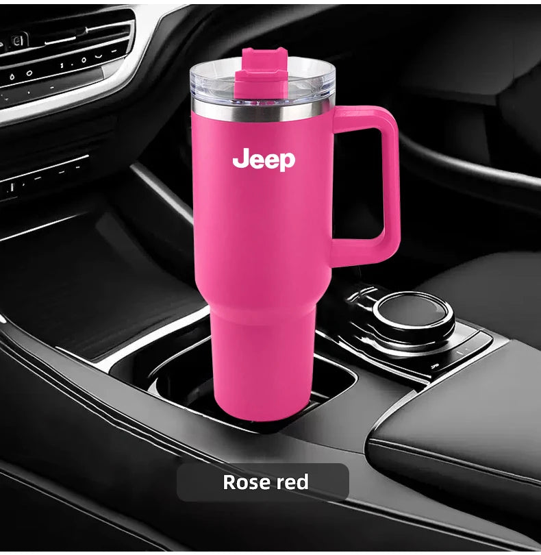 1200ML Car Mug Vacuum Cup 304 Stainless Steel Thermos For Jeep Grand Cherokee Wrangler JK Gladiator Compass Renegade Wagoneer