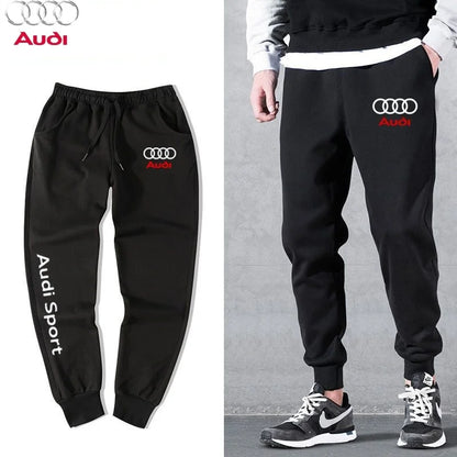 2025 Audi New Men's Casual Pants Autumn/Winter Motorcycle Riding Pants Leg Tights Sports Fashion Sanitary Pants