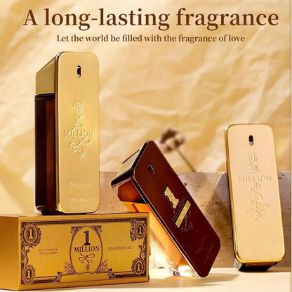 Golden Millionaire Perfume Wood Leather Note Charming Men's Perfume Deep Aroma Male Fragrance 100ml