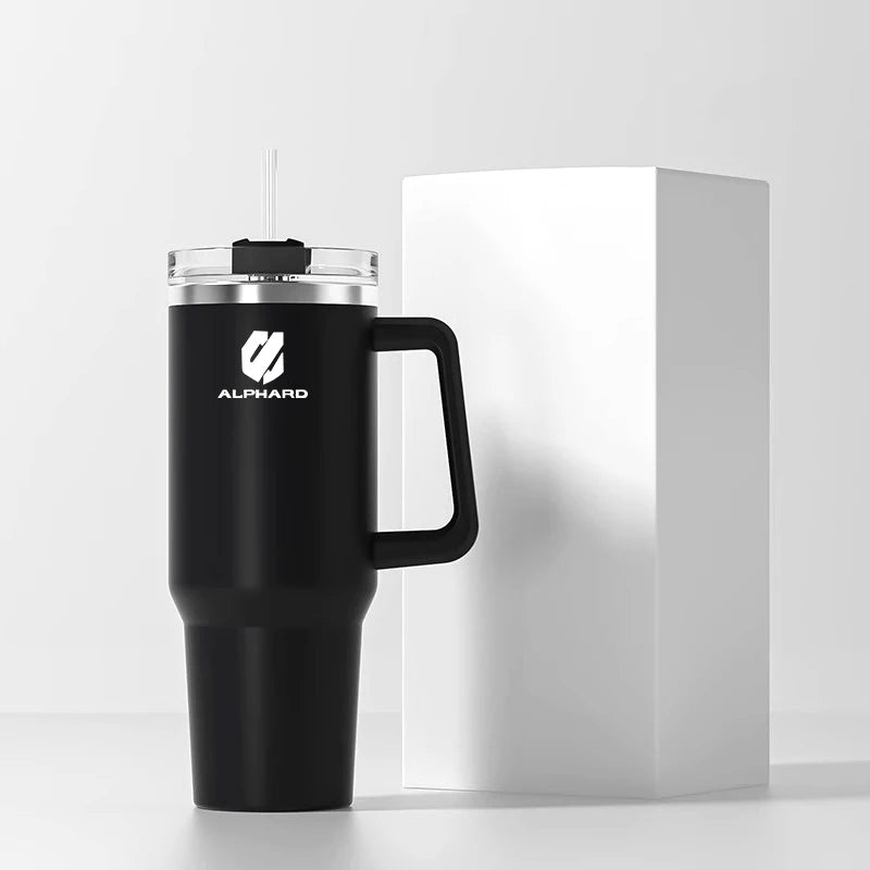 1200ML High Quality Insulated Tumbler with Handle Straw Cup Coffee For Toyota Gazoo Racing TRD CROWN Corolla Yaris Chr