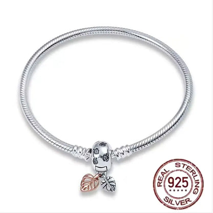 The best-selling S925 sterling silver heart-shaped crown snake bone chain is perfect for the original DlY bracelet! A perfect je