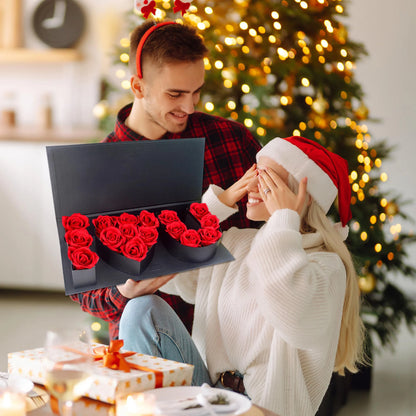 16Pcs Forever Rose I Love You Box Eternal Rose Preserved Flowers for Valentine's Day Birthday Gifts for Her Silk Simulated Roses