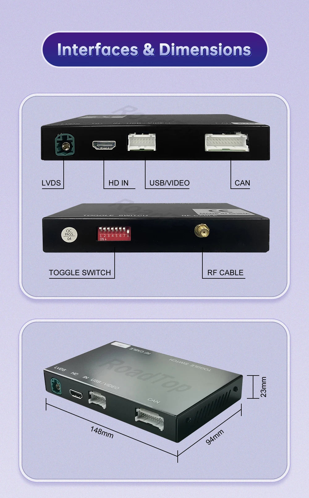 Road Top Wireless CarPlay for Mercedes Benz C Class W204 NTG4.5/4.7 2011-2014 Android Auto Mirror Link AirPlay Car Play