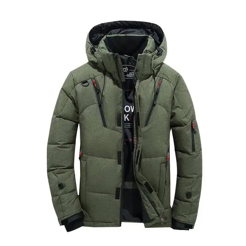 Thick Down Jacket With Collar For Men, Warm Parka, Casual Coat, Waterproof, Winter,-30 Degrees, Size 5XL