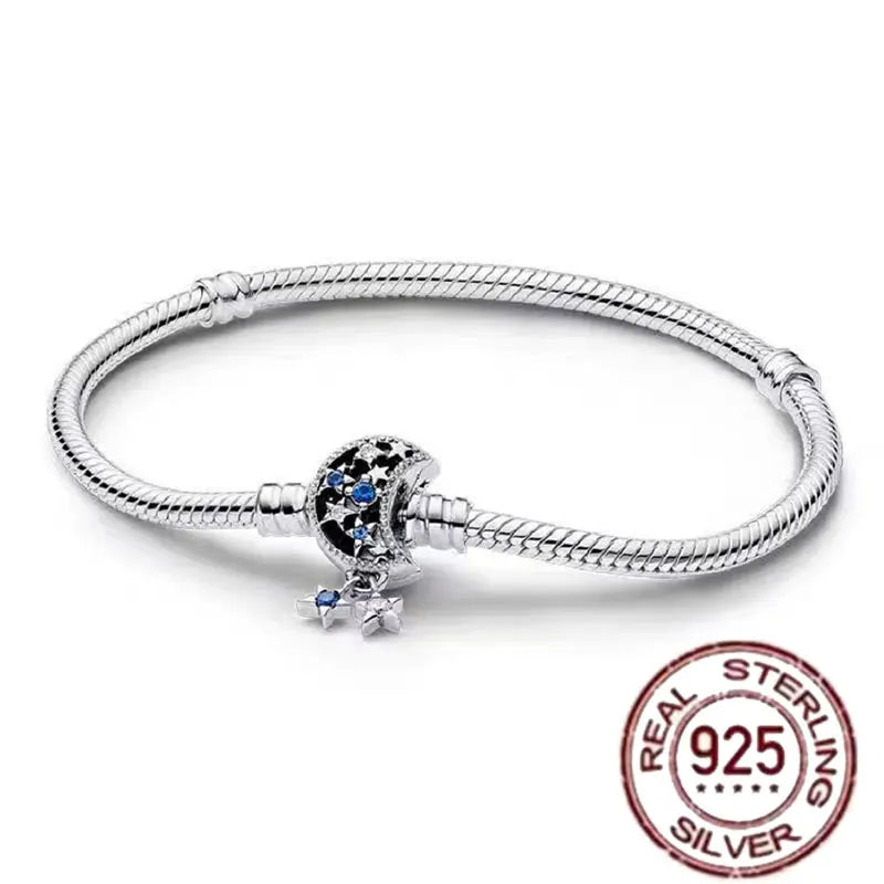 The best-selling S925 sterling silver heart-shaped crown snake bone chain is perfect for the original DlY bracelet! A perfect je
