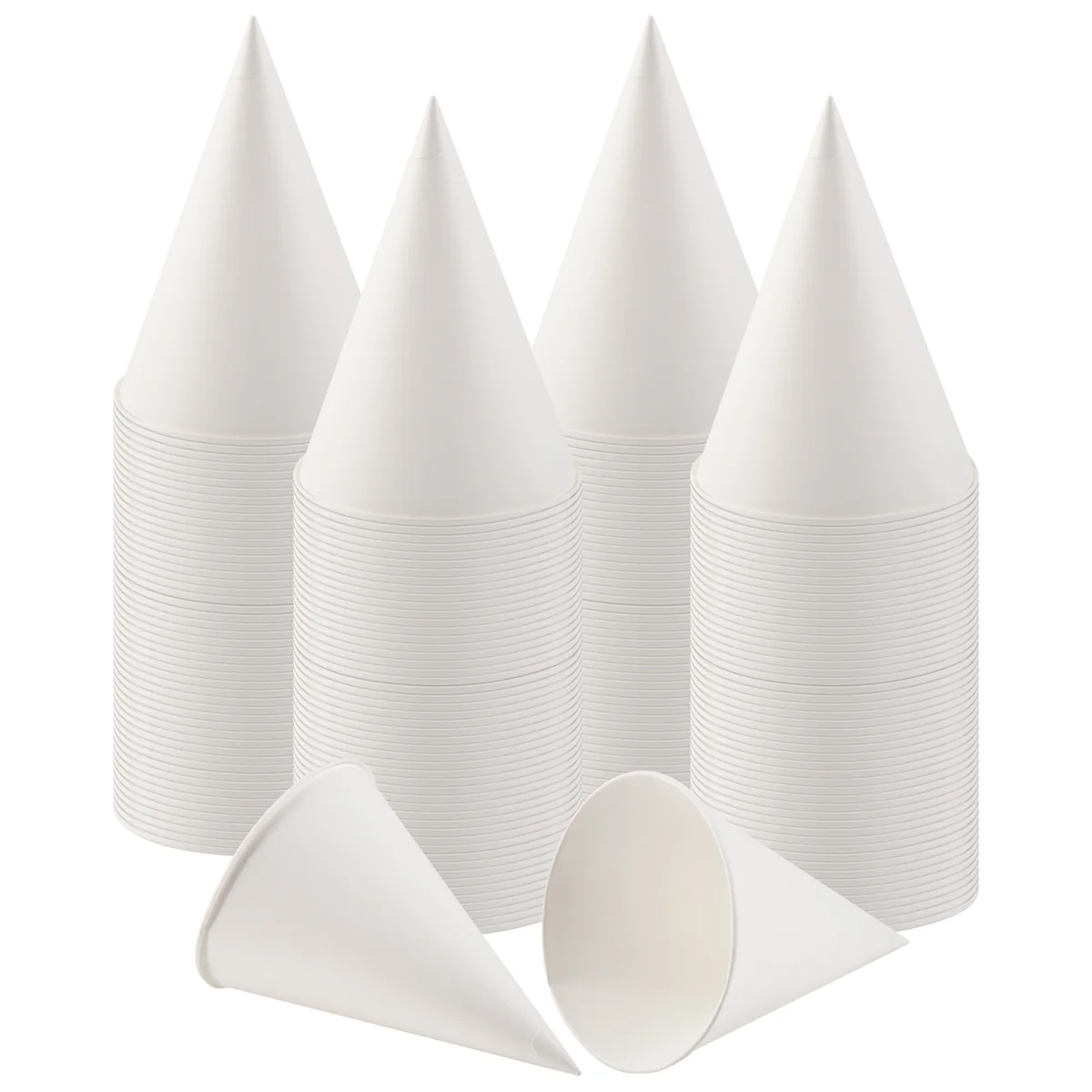 AD30-White Paper Cone Cups, Snow Cone Cups,Coated Leakproof Cone Paper Cups for , Shaved Ice, Water 200Pcs