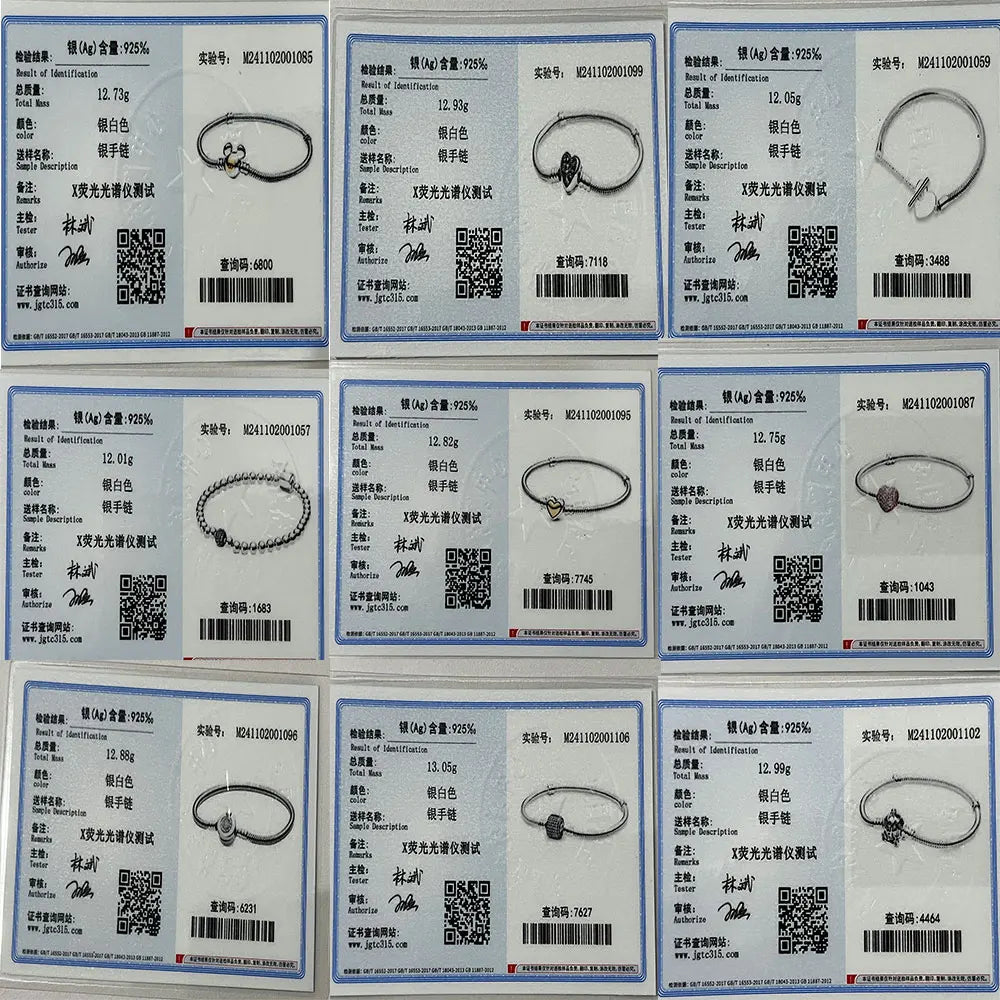 The best-selling S925 sterling silver heart-shaped crown snake bone chain is perfect for the original DlY bracelet! A perfect je