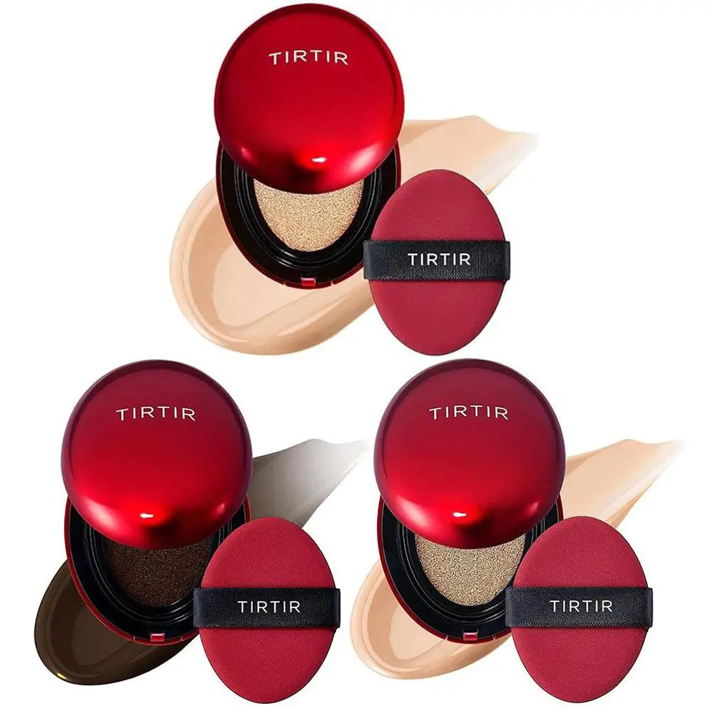 TIRTIR Red Foundation Waterproof Cushion Concealer Lightweight Buildable Coverage Lasting Setting Spray Cushion Makeup