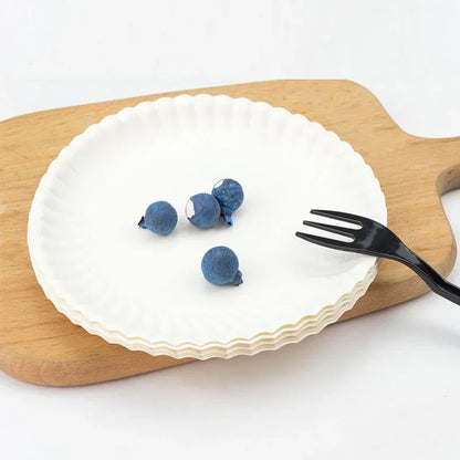 50/100Pcs 6inch Disposable Paper Plate Round Cake Dessert Snack Tray For Birthday Wedding Xmas BBQ Party Kids Painting Plates
