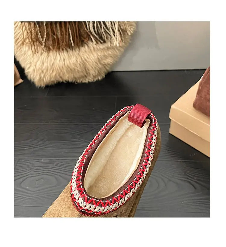 Women's Thi Bot Slip-On Slippers Fce Lined Easy Wear Lazy oes Anti-Slip Comfortable Footwear Faionable Winter Sli...