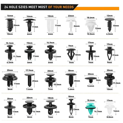 100Pcs-800pcs Car Fastener Clip Kit Fender Rivet Clips Auto Body Push Retainer Pin Rivet Bumper Door Trim Panel Retainer Repair