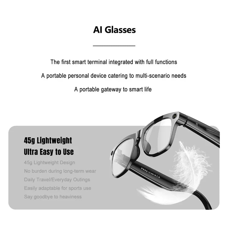 Xiaomi Smart AI Glasses HD 8K Photochromic Multifunction Bluetooth Calling Voice Assistant Music Player Translate Camera Glasses