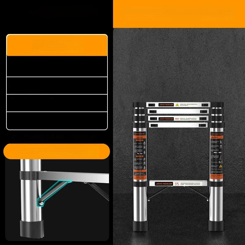 Retractable Portable Folding Ladder Household Simple Thickened Telescopic Vertical Ladder Engineering Loft Hidden Lift Ladder