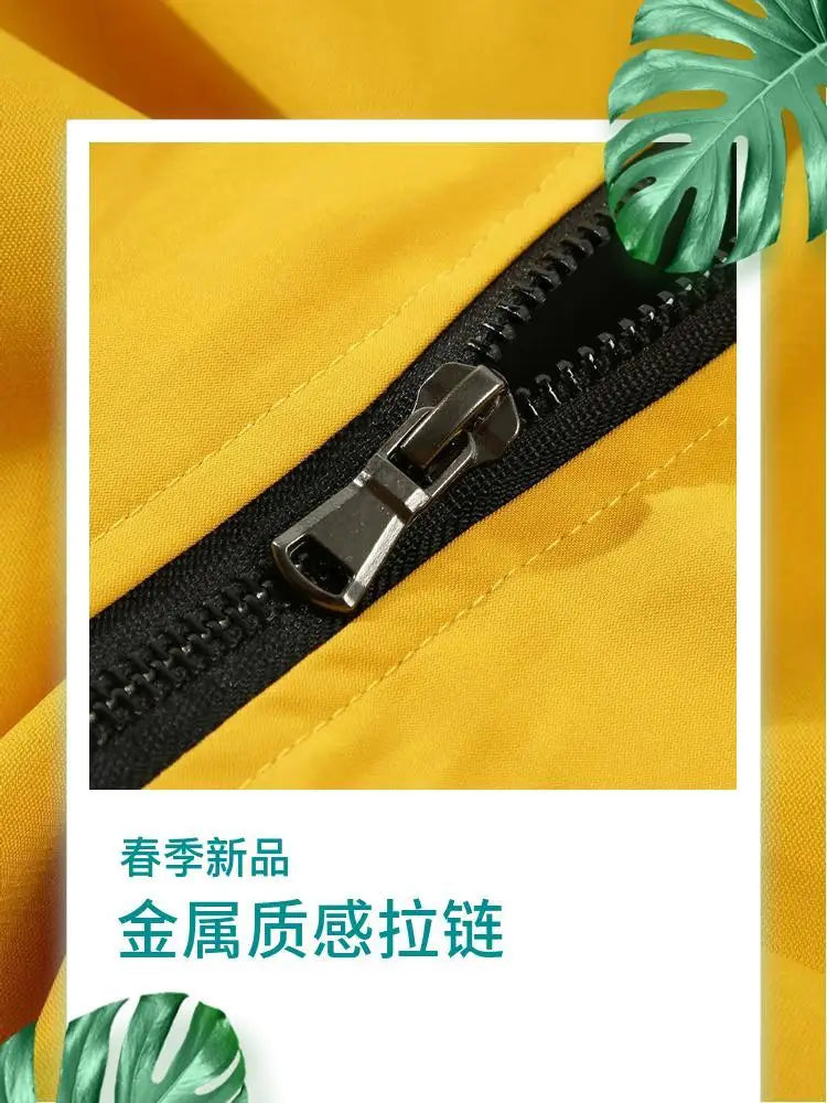 Spring and Autumn Jacket High-Quality Men's Stand Collar Sports Jacket Motorcycle Pilot Print Mercedes-Benz Workwear Motorcycle