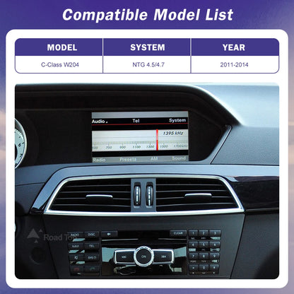 Road Top Wireless CarPlay for Mercedes Benz C Class W204 NTG4.5/4.7 2011-2014 Android Auto Mirror Link AirPlay Car Play