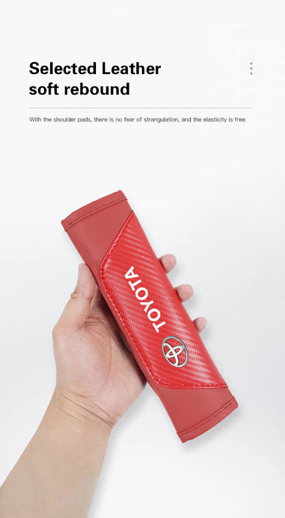 2Pcs Car Seat Belt Shoulder Protective Pad Auto Accessories For Toyota 86 Mirai Supra Prado Alphard Crown Vellfire Sequoia Venza