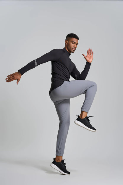 Winter Mens Running Jackets Long Sleeve Full Zipper Training Shirts Workout Sports Sweatershirt Sportswear Elastic Reflective