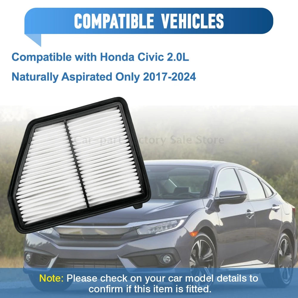 1 Pc Car Engine Air Filter For Honda Civic 2.0L Naturally Aspirated Only 2017-2024 AF5264 A29151 JFA405 17220-5BA-A00