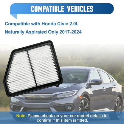 1 Pc Car Engine Air Filter For Honda Civic 2.0L Naturally Aspirated Only 2017-2024 AF5264 A29151 JFA405 17220-5BA-A00