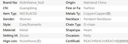 White Heart Zircon Pendant Necklace With Rose Bow Box 2025 Jewelry Set For Wife Friend Christmas Valentine Day Birthday Gifts