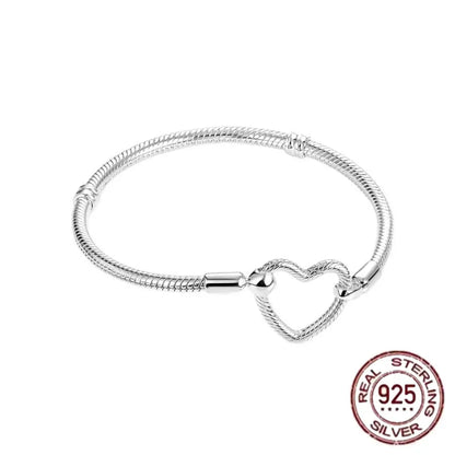 The best-selling S925 sterling silver heart-shaped crown snake bone chain is perfect for the original DlY bracelet! A perfect je