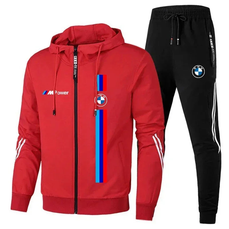 Spring Autumn BMW Brand Logo Printed Men set Sweatshirt Hoodies Car enthusiasts Streetwear Male Fashion Outwear+Pants 2 Piece