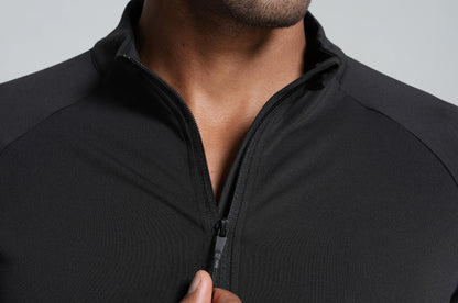 Winter Mens Running Jackets Long Sleeve Full Zipper Training Shirts Workout Sports Sweatershirt Sportswear Elastic Reflective