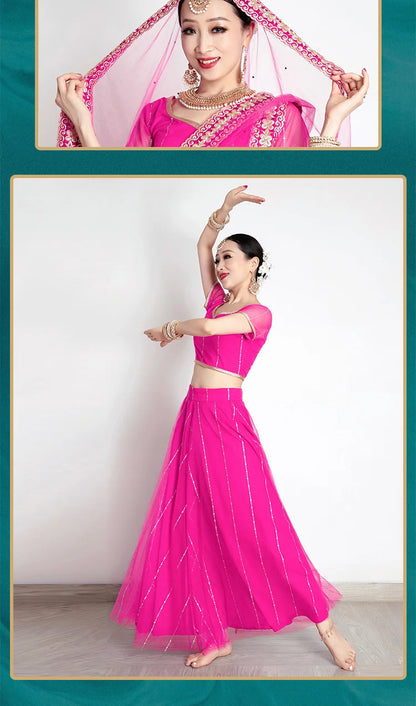 Traditional Indian Clothing Pakistani Sari Women's Elegant Dress Party Cosplay Dance Dress Stage Dress
