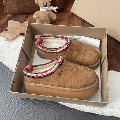 Women's Thi Bot Slip-On Slippers Fce Lined Easy Wear Lazy oes Anti-Slip Comfortable Footwear Faionable Winter Sli...