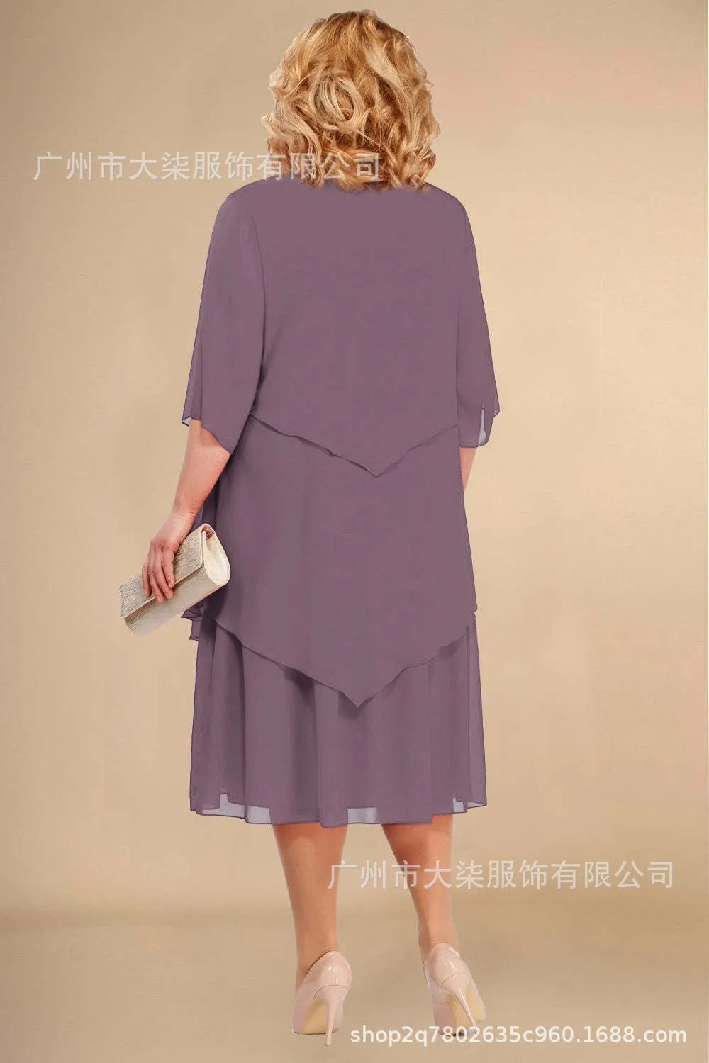 2024 Plus Size Chiffon Mother Beach Wedding Dress European And American Style Other Pattern Other Style Gowns For Special Occasi