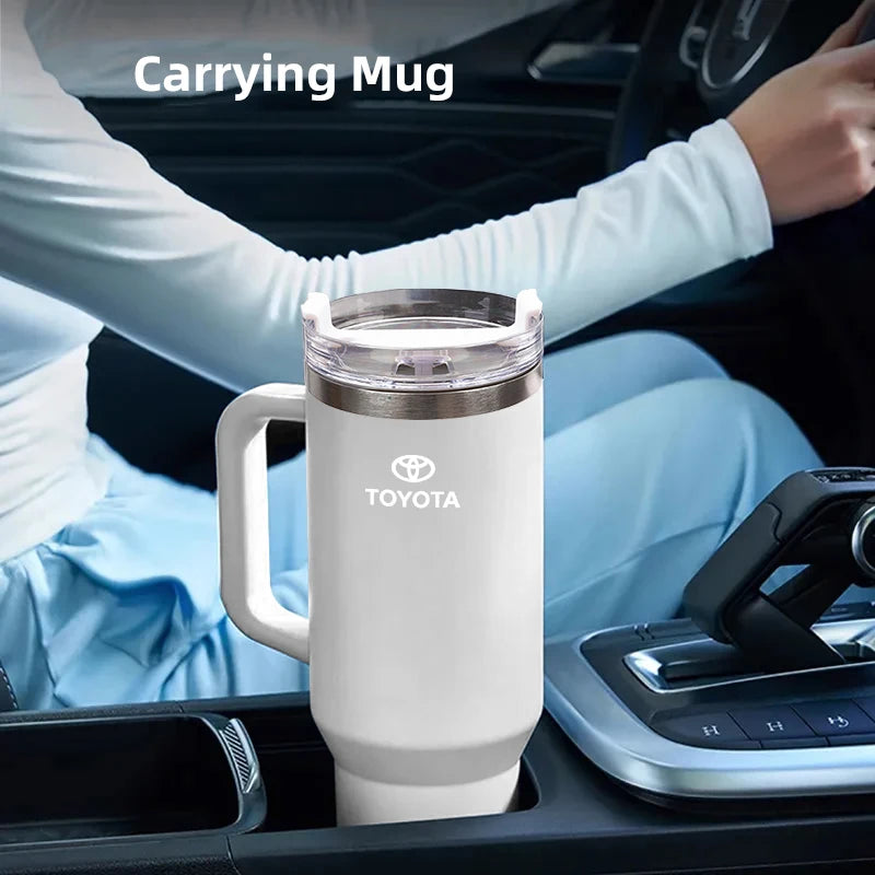 1200ML High Quality Insulated Tumbler with Handle Straw Cup Coffee For Toyota Gazoo Racing TRD CROWN Corolla Yaris Chr