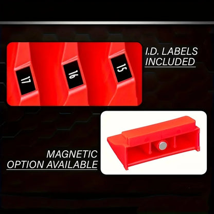 20-Pocket Magnetic Hex-Shaped Modular Toolbox Holder Storage Organizer for Spanners, Durable Plastic Construction