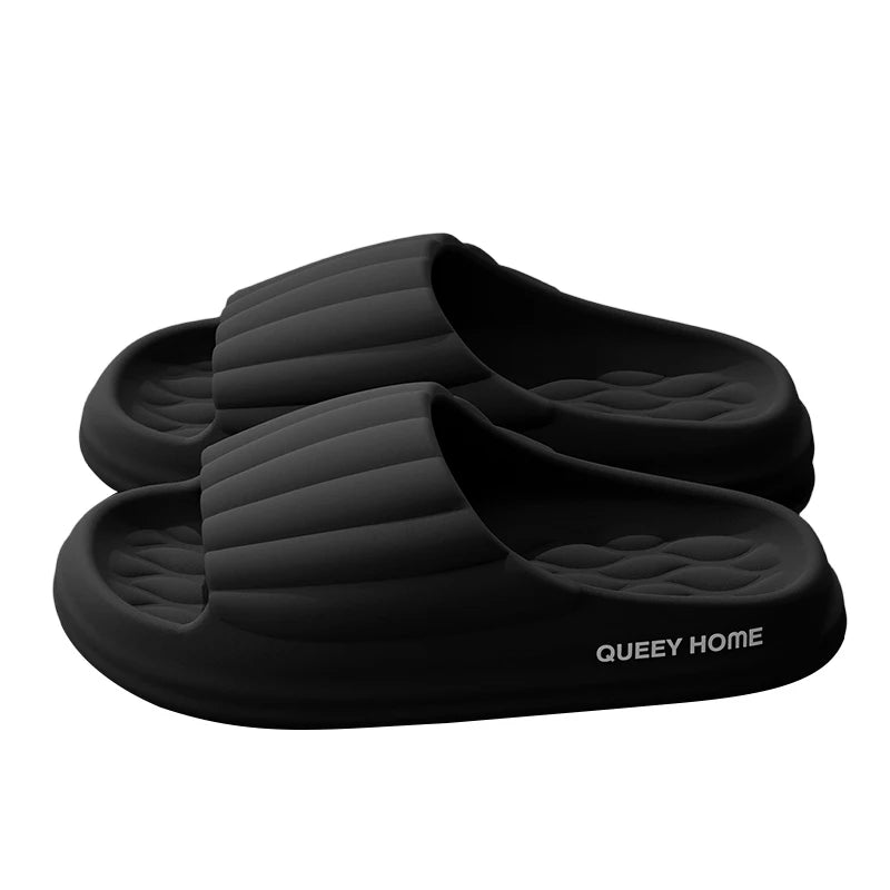 Stylish Men's Slippers Thick Sole Pressure Distribution Soft Bouncy Comfort Beach Sandals Anti Slip Lightweight Shoes Men Women