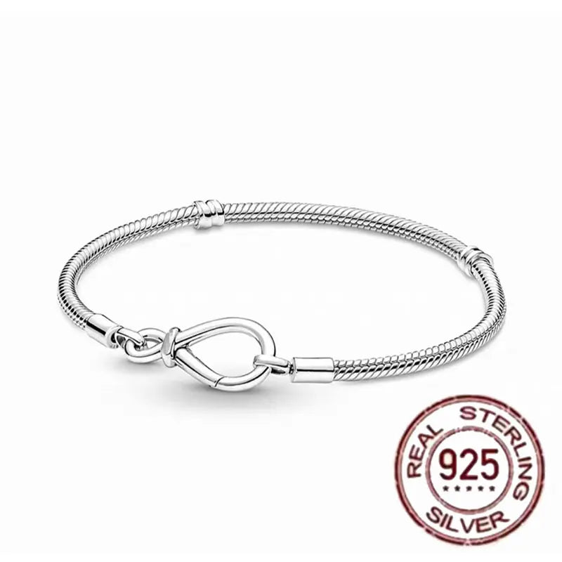 The best-selling S925 sterling silver heart-shaped crown snake bone chain is perfect for the original DlY bracelet! A perfect je