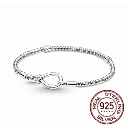 The best-selling S925 sterling silver heart-shaped crown snake bone chain is perfect for the original DlY bracelet! A perfect je