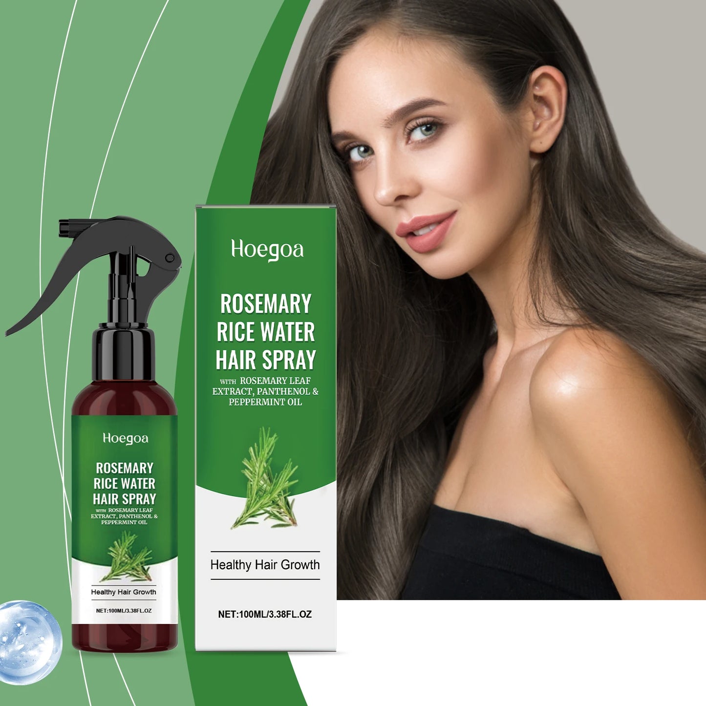 Rosemary Rice Water Hair Spray Nourishes Moisturizes Dry Frizzy Hair Supports Enhances Hair Strength Prevents Breakage