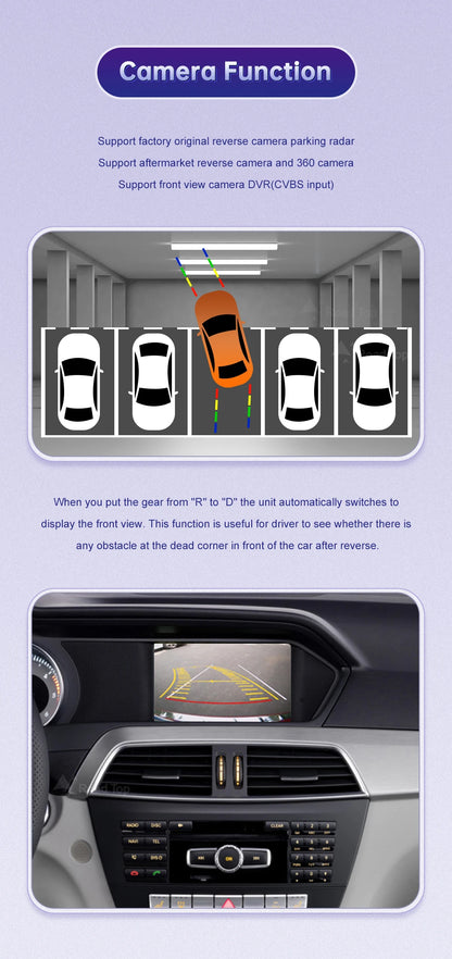 Road Top Wireless CarPlay for Mercedes Benz C Class W204 NTG4.5/4.7 2011-2014 Android Auto Mirror Link AirPlay Car Play