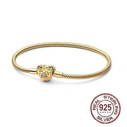 The best-selling S925 sterling silver heart-shaped crown snake bone chain is perfect for the original DlY bracelet! A perfect je