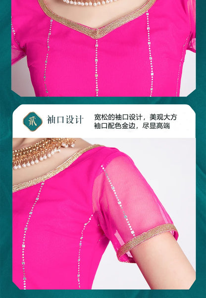 Traditional Indian Clothing Pakistani Sari Women's Elegant Dress Party Cosplay Dance Dress Stage Dress