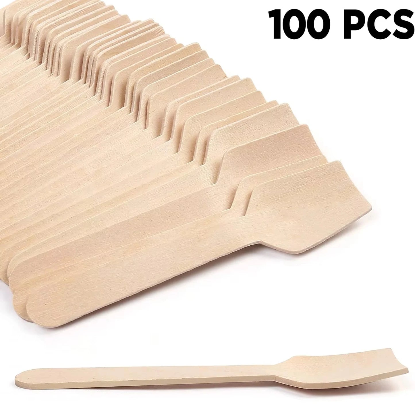 Disposable Wooden Spoon Mini Square Head Tasting Spoon Bulk Party Ice Cream Yogurt Wedding Dessert Small Tableware Honey Spoon