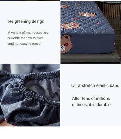 Waterproof Mattress Protector Thicken Fitted Bed Sheet Breathable & Noiseless Mattress Pad for Twin/Double/Queen/King Size Beds
