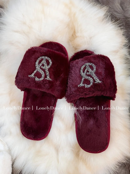 Warm Home Slippers for Women Furry Autumn Winter Indoor Comfortable Soft Material Anti-Slip Sole Versatile Use Cozy Footwear