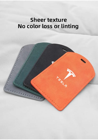 Suede Tesla Car Key Card Cover Keychain Car Key Accessories For Tesla Model 3 Y S X Cybertruck Juguete Roadster Coil Bonina