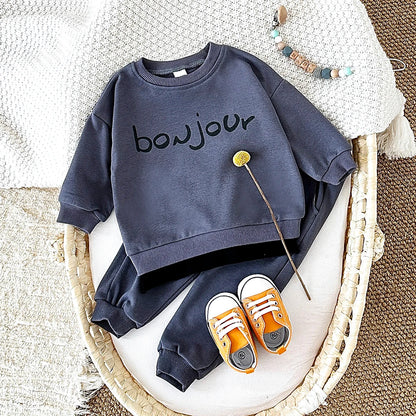 Toddler Boy Clothes Newborn Sets Letter Long Sleeve Top Hoodie Pants Infant Outfits Suit Baby Sweatshirt Kids Children Clothing